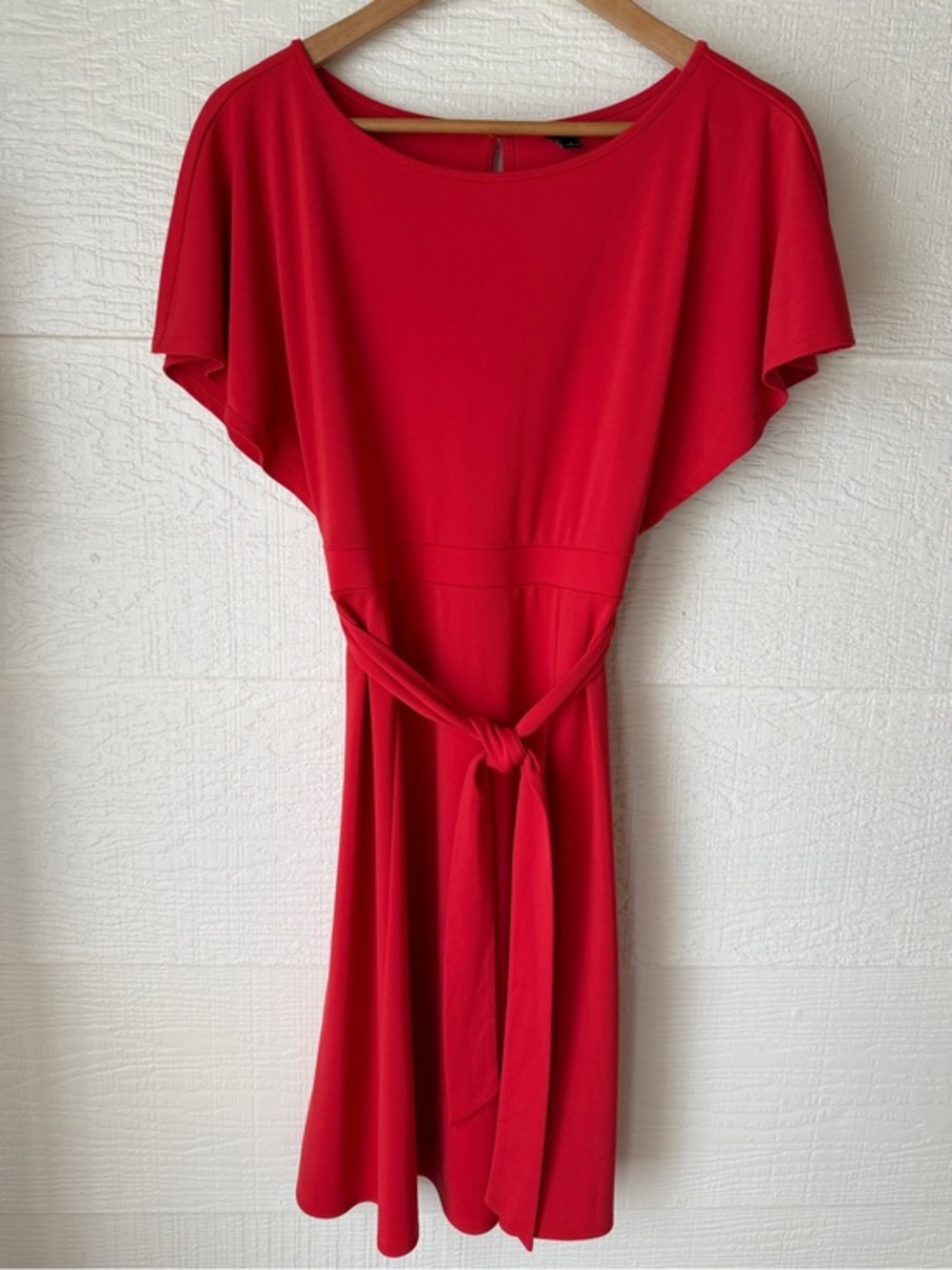 Ann Taylor Red Tie Waist Dress Size 4